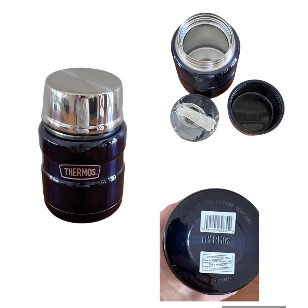 NWT THERMOS 16 oz Stainless Vacuum Insulated Food Jar Folding Gloss Black